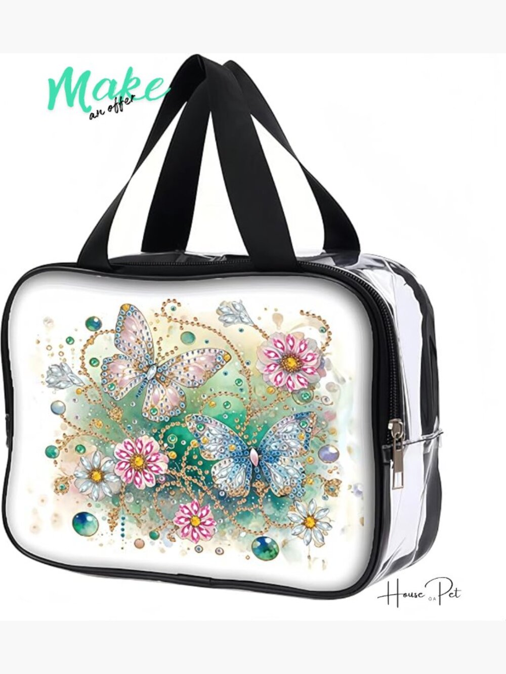 DIY Diamond Painting Toiletry Bag PVC Clear Makeup Cosmetic Organizer Travel